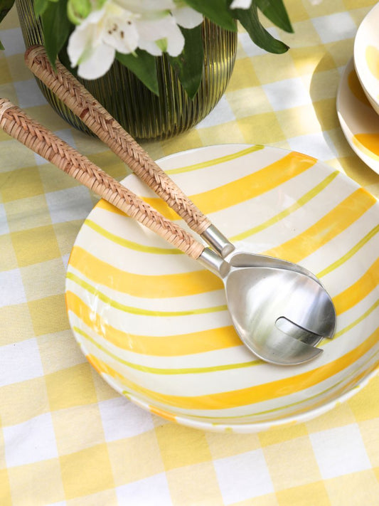 Rattan Brass Servers