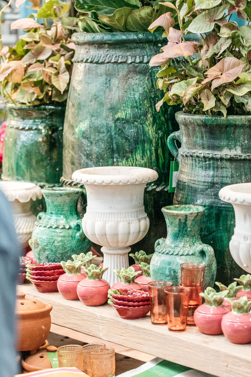 ceramic planter pots melbourne Green Tamegroute Open Mouth Pot 70cm – The Palms Sydney