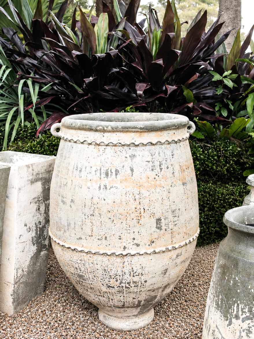 Woodfired Ribbed Planter