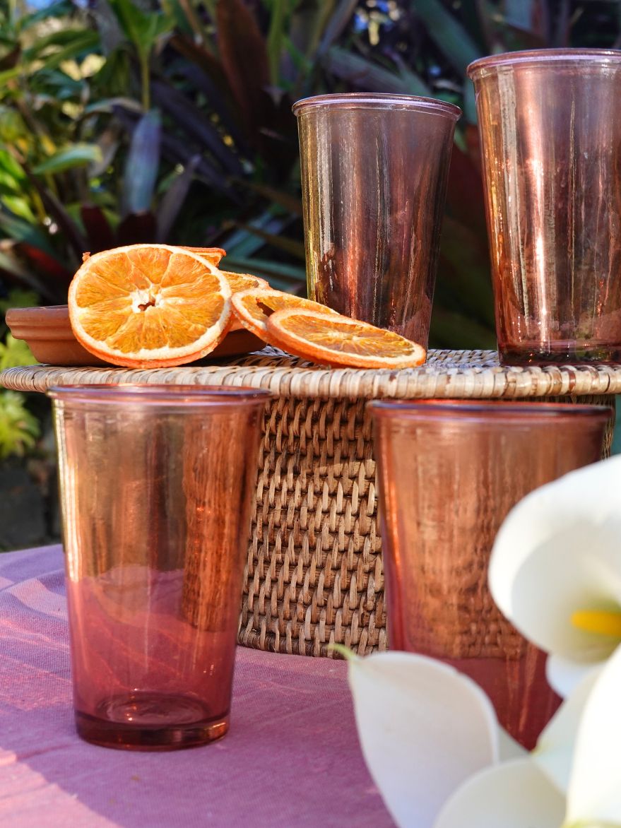 Vaso  Glass Tumbler Pink Tall