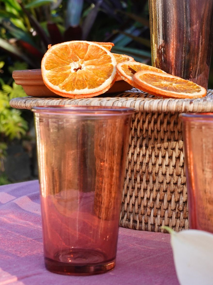 Vaso  Glass Tumbler Pink Tall