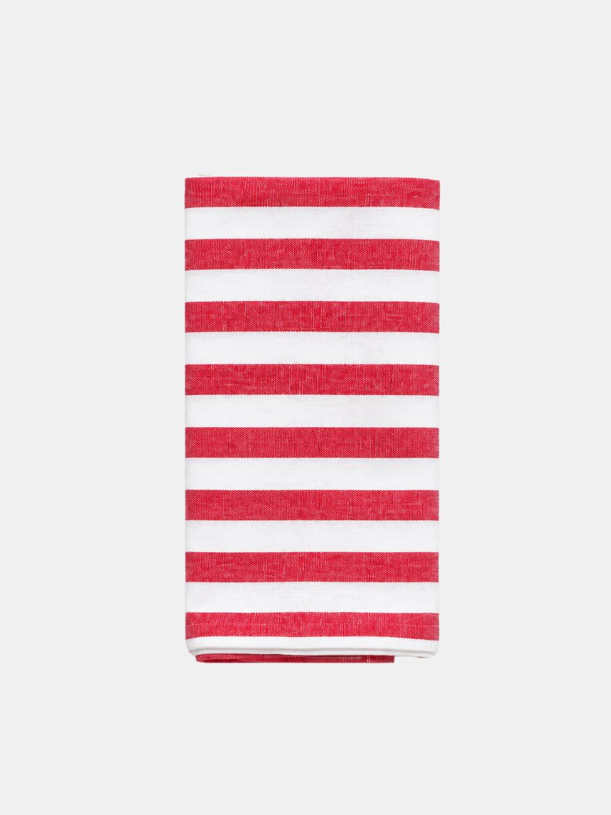 Tea Towel Red/ White Stripe