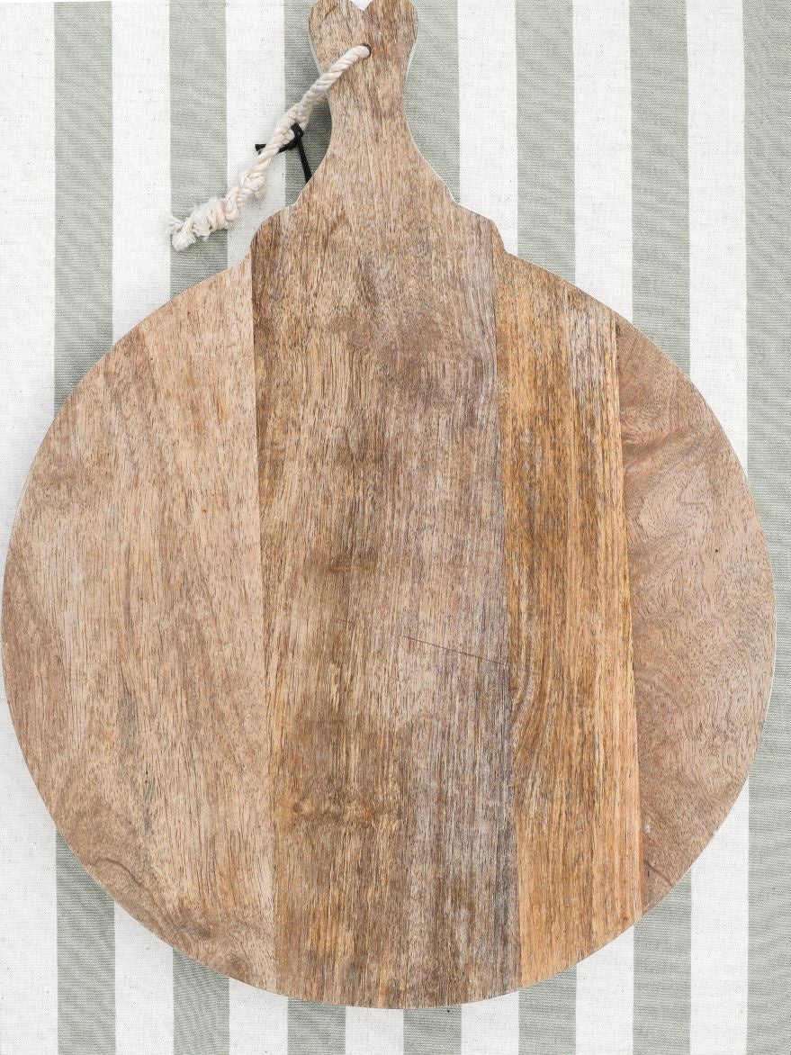 Davis & Waddell Provence Mango Wood Round Board Natural & White