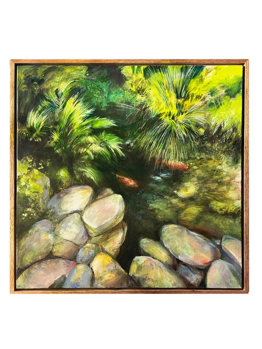 Pondering the Koi Pond at The Palms