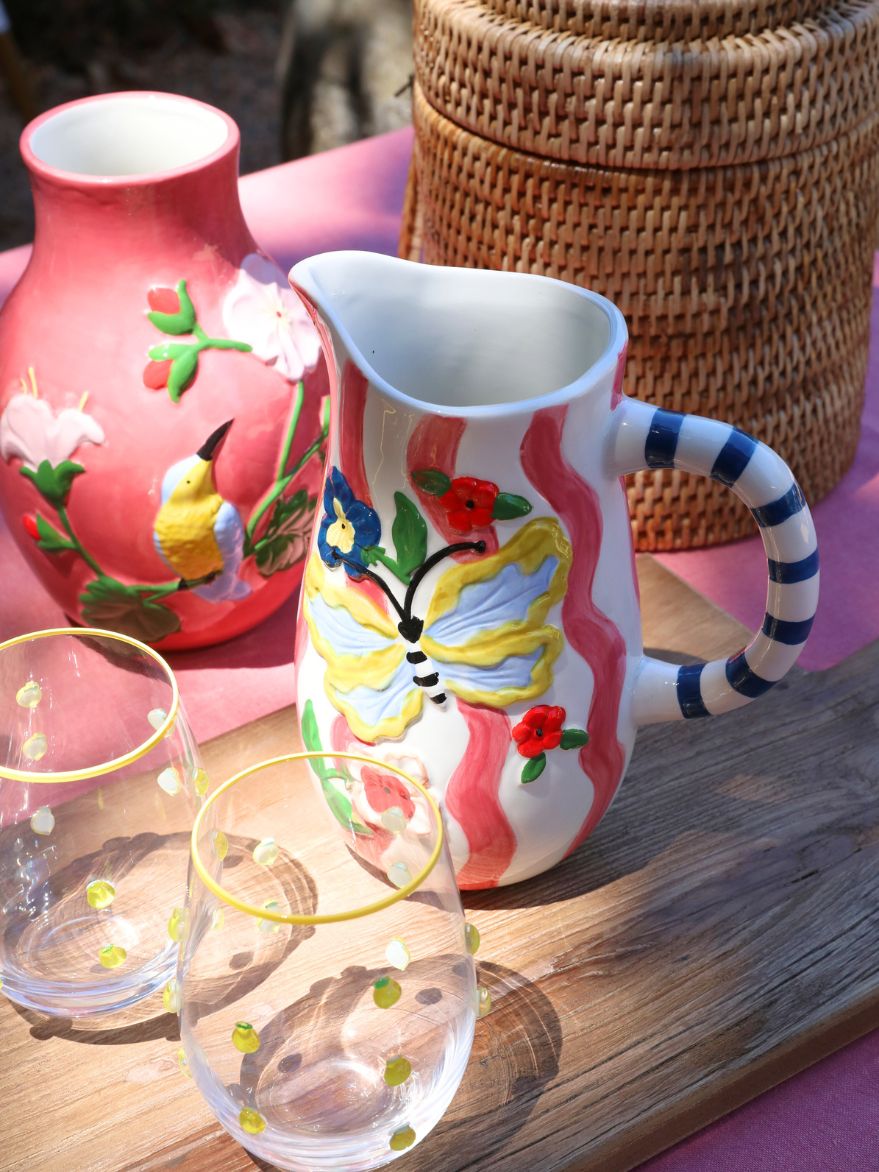 Tropical Butterfly Jug Pink