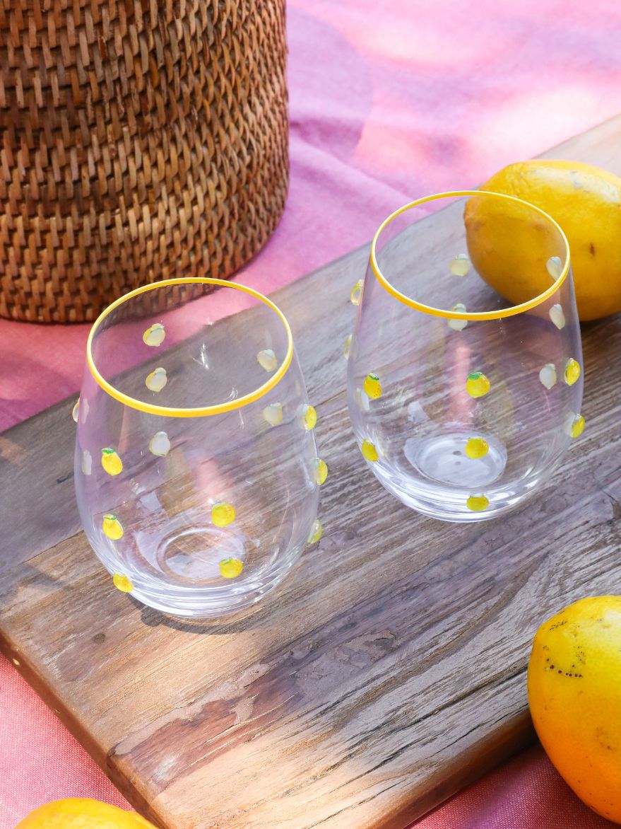 Kaya Lemon Stemless Glass