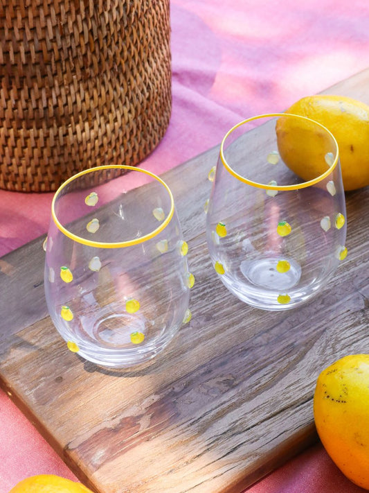 Kaya Lemon Stemless Glass