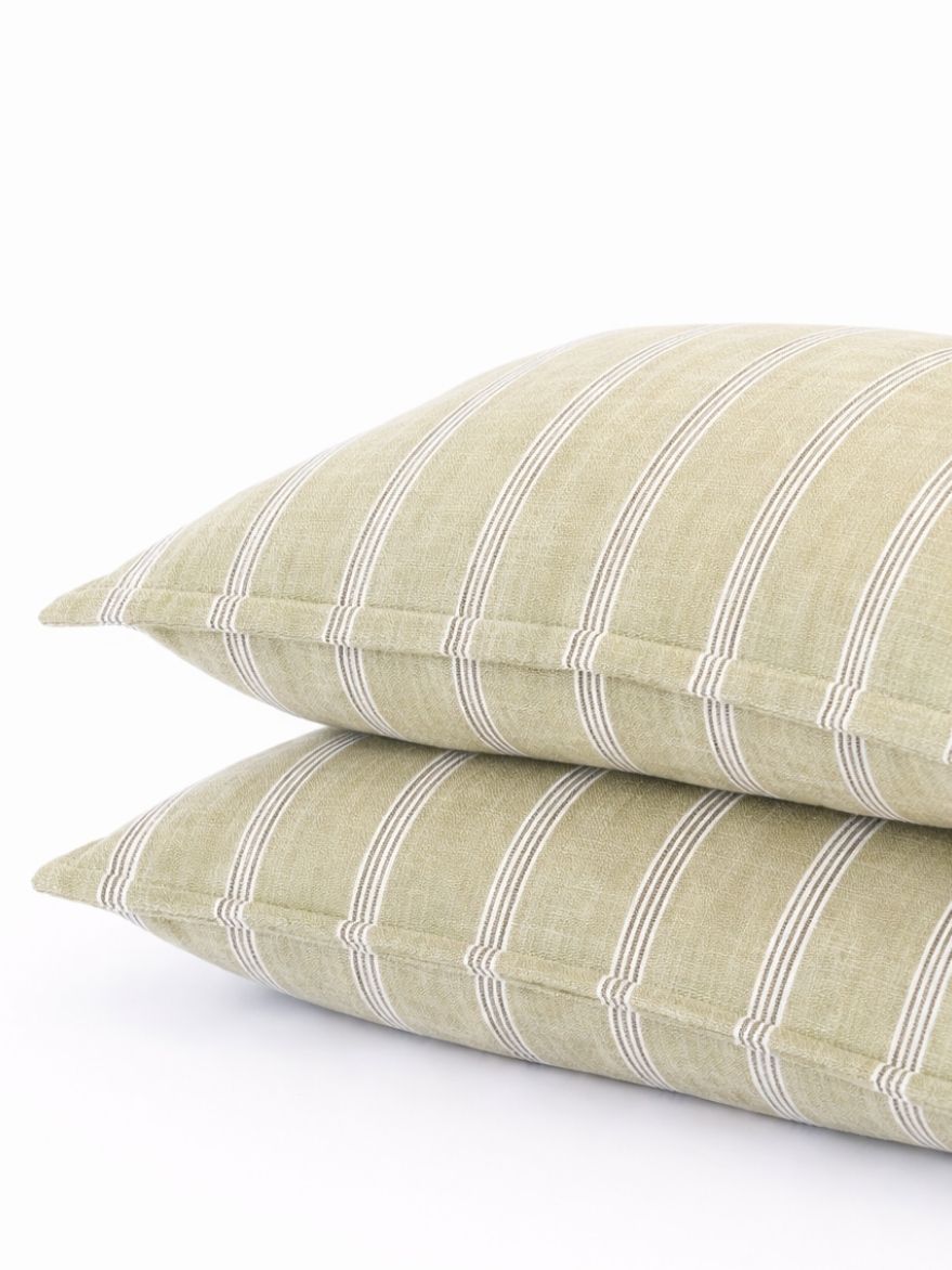 Sylvan Green Stripe Cushion