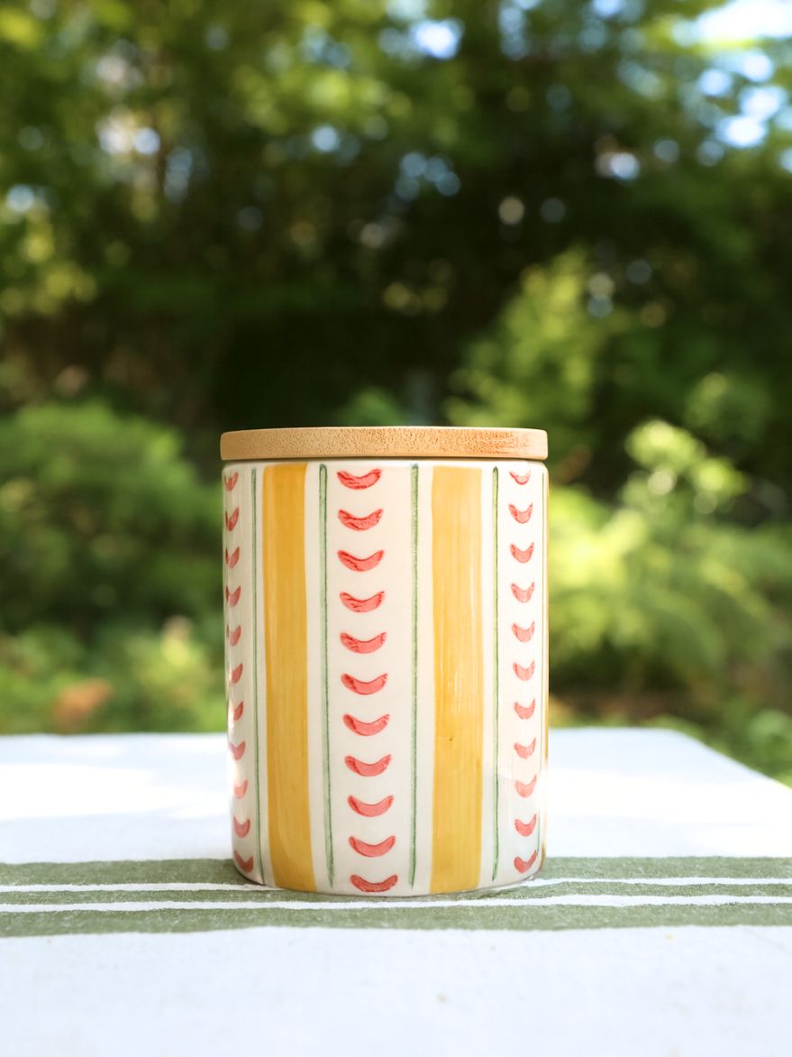 Citrus Stripe Canister Small