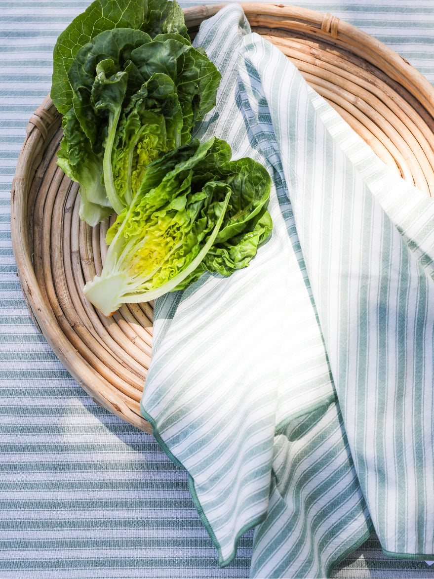 Palms Green Stripe Napkin