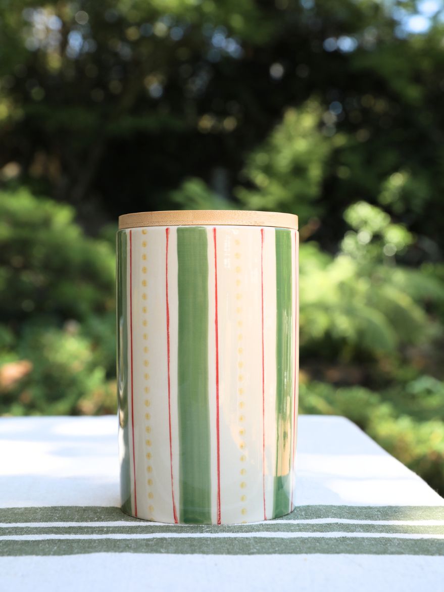 Citrus Stripe Canister Large