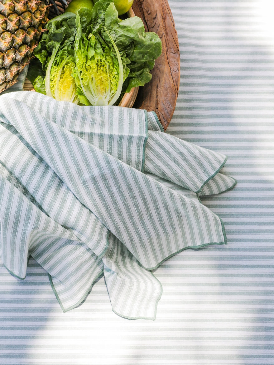 Palms Green Stripe Napkin