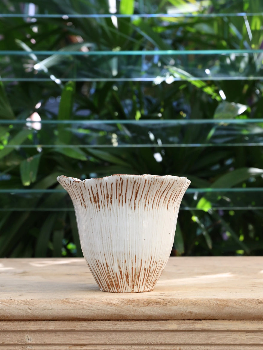 Fluted Ceramic Vase