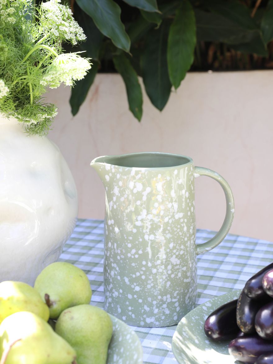 Speckle Green & White Jug