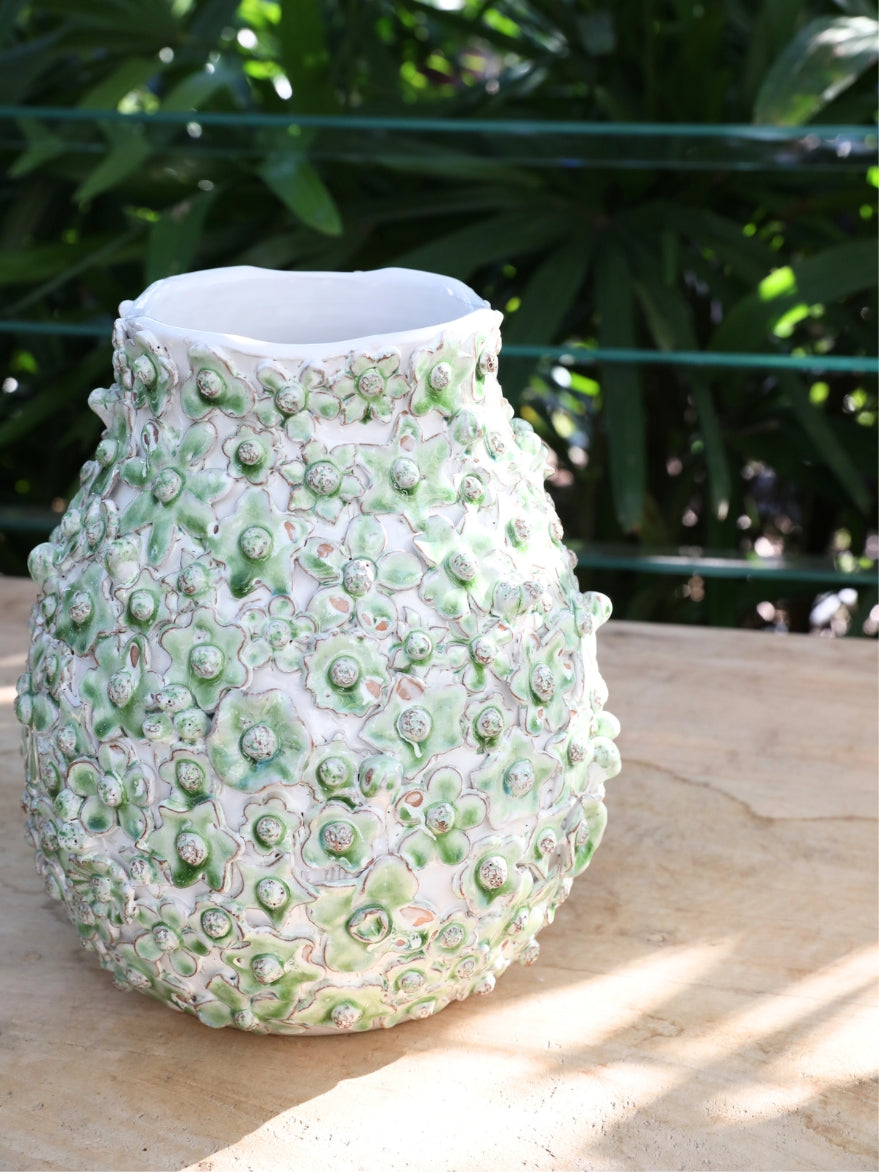 Green Floral Vase