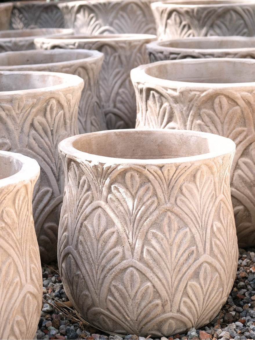 Tulip Motif Planter Antique