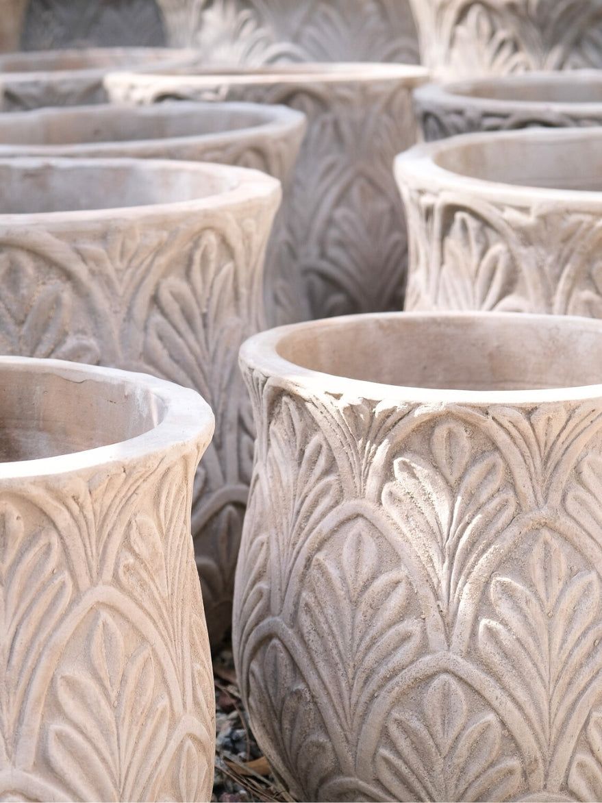 Tulip Motif Planter Antique