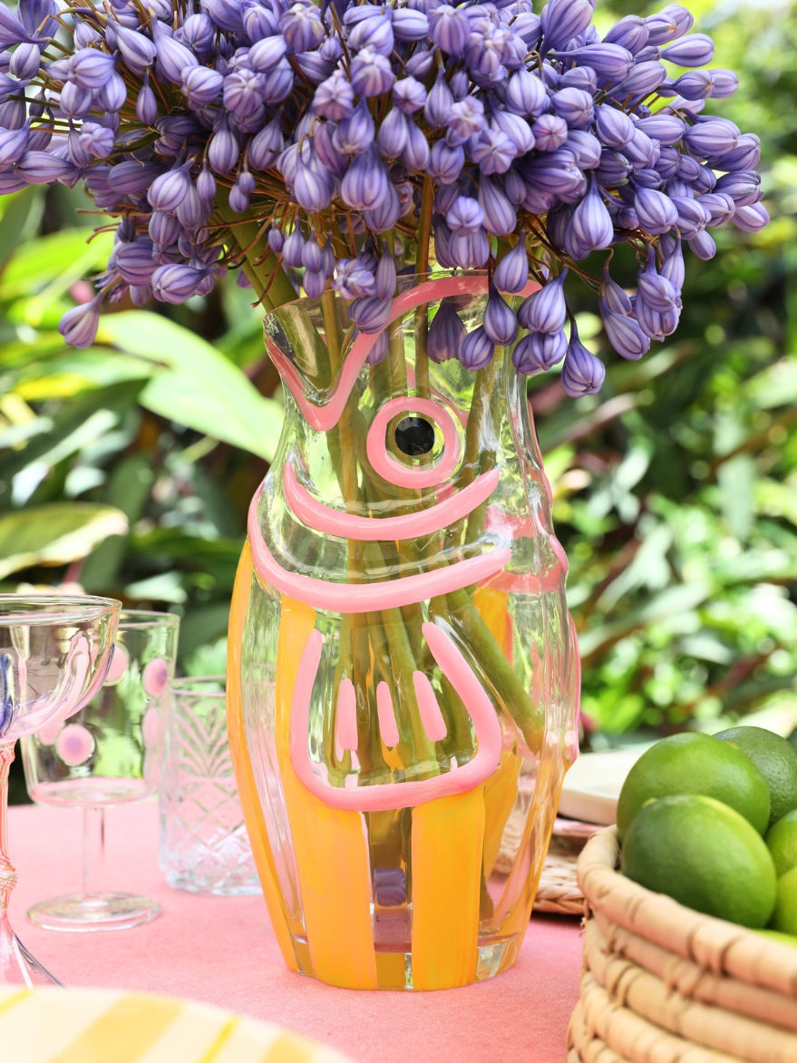 Palms Hand Painted Fish Vase