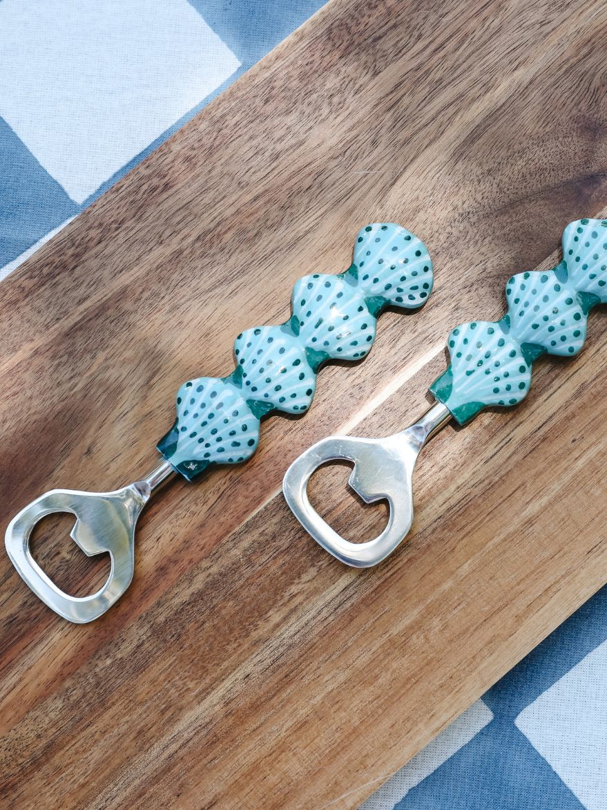 Scallop Blue Bottle Opener