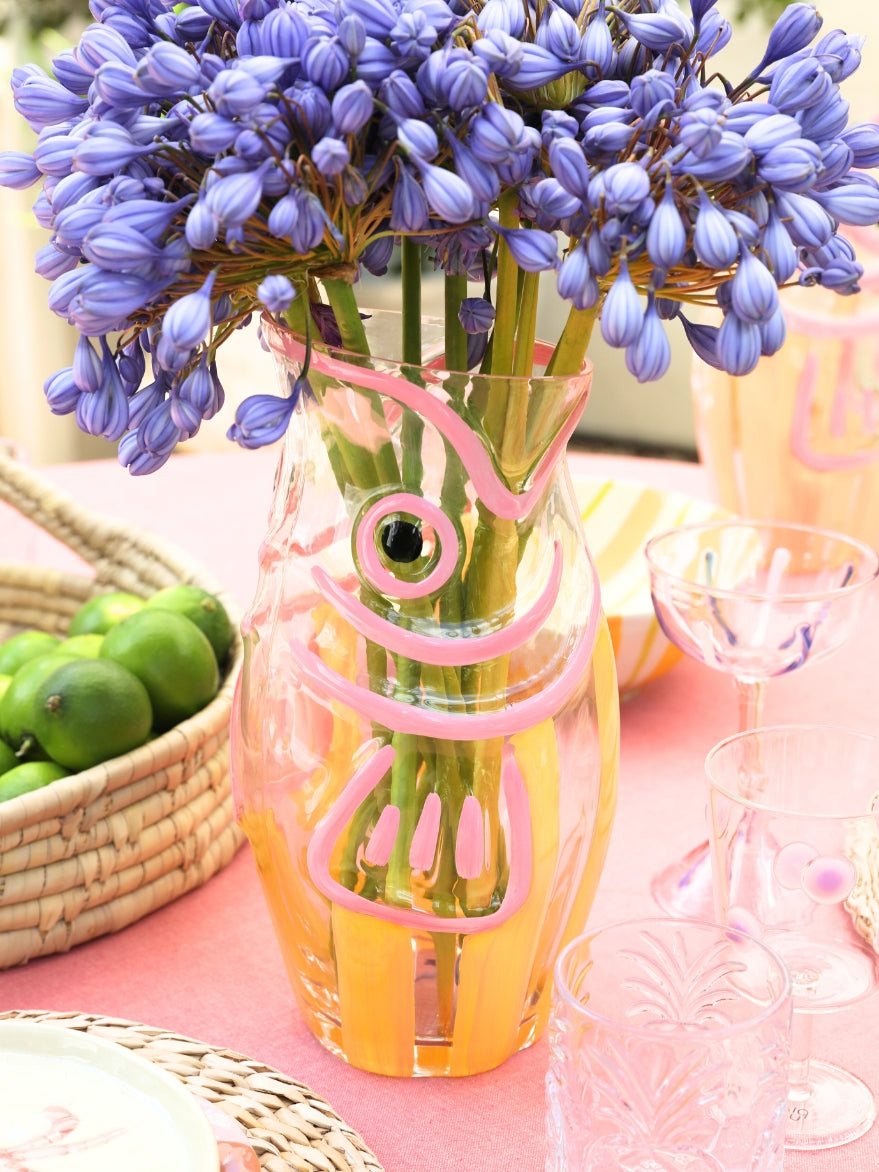 Palms Hand Painted Fish Vase