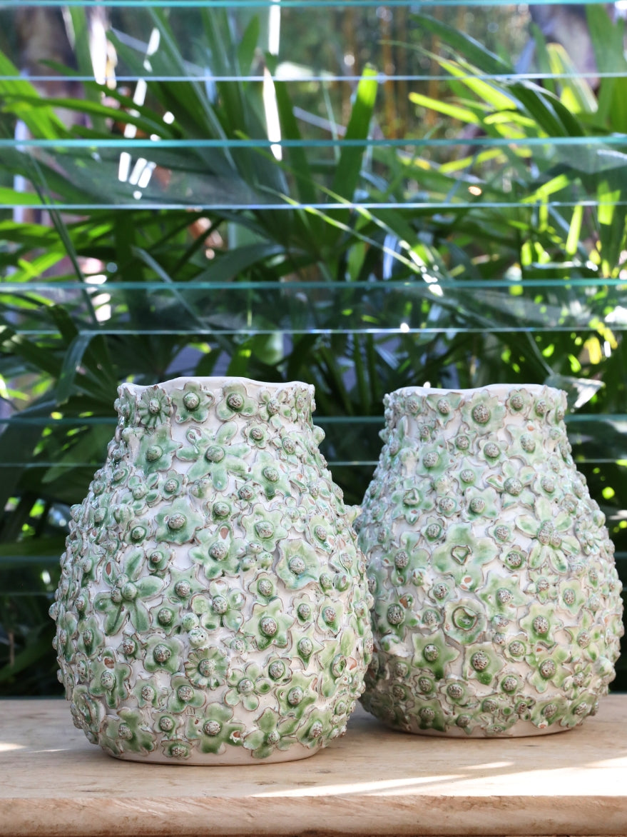 Green Floral Vase