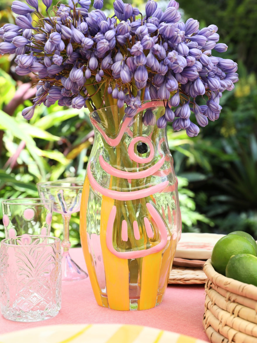 Palms Hand Painted Fish Vase