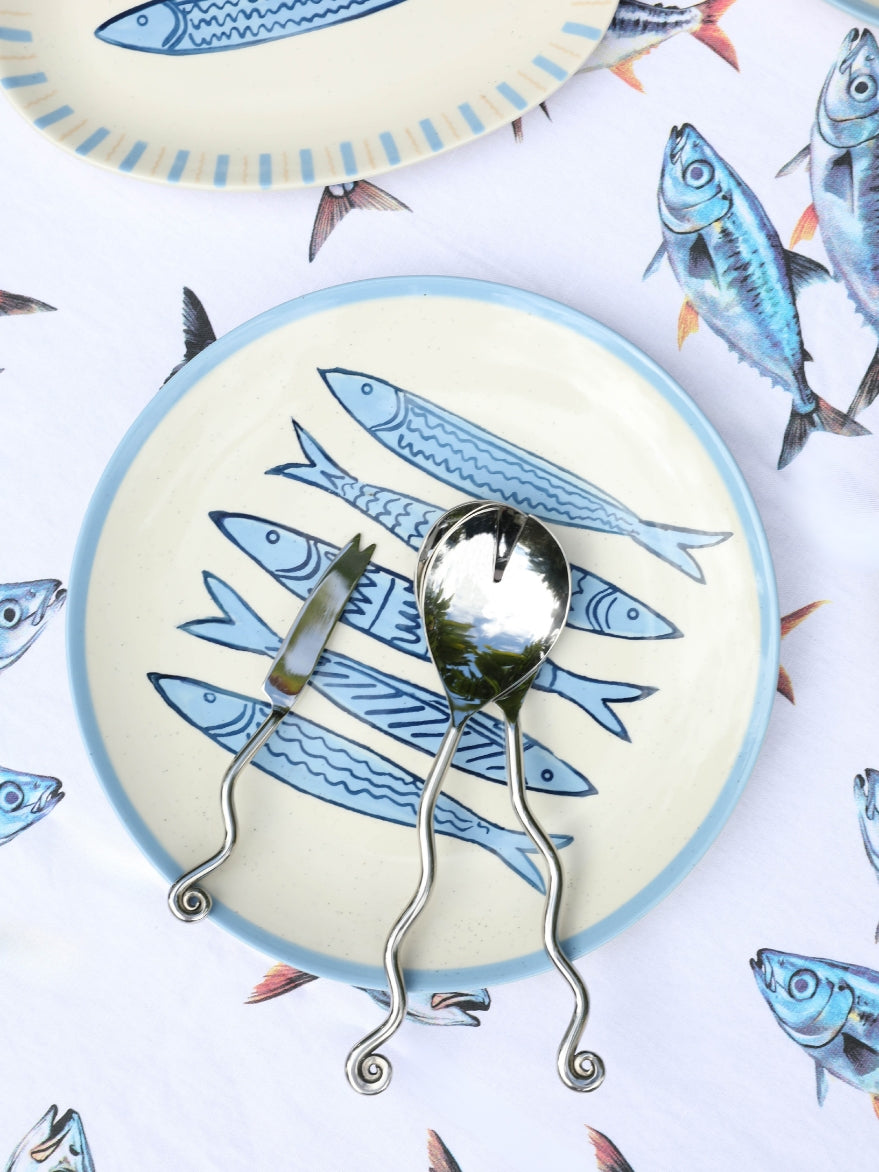 Hydra Silver Salad Server Set