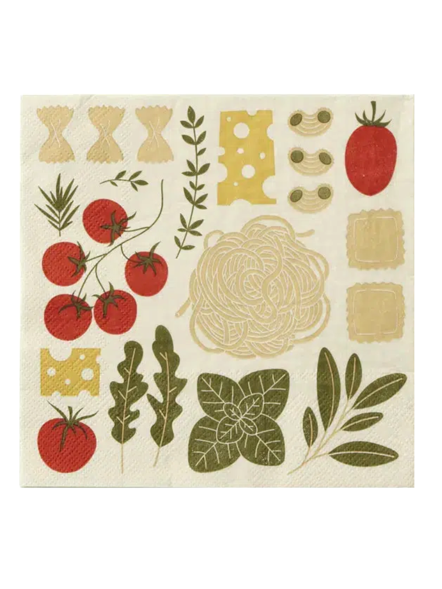 Deli Napkin Red/Olive