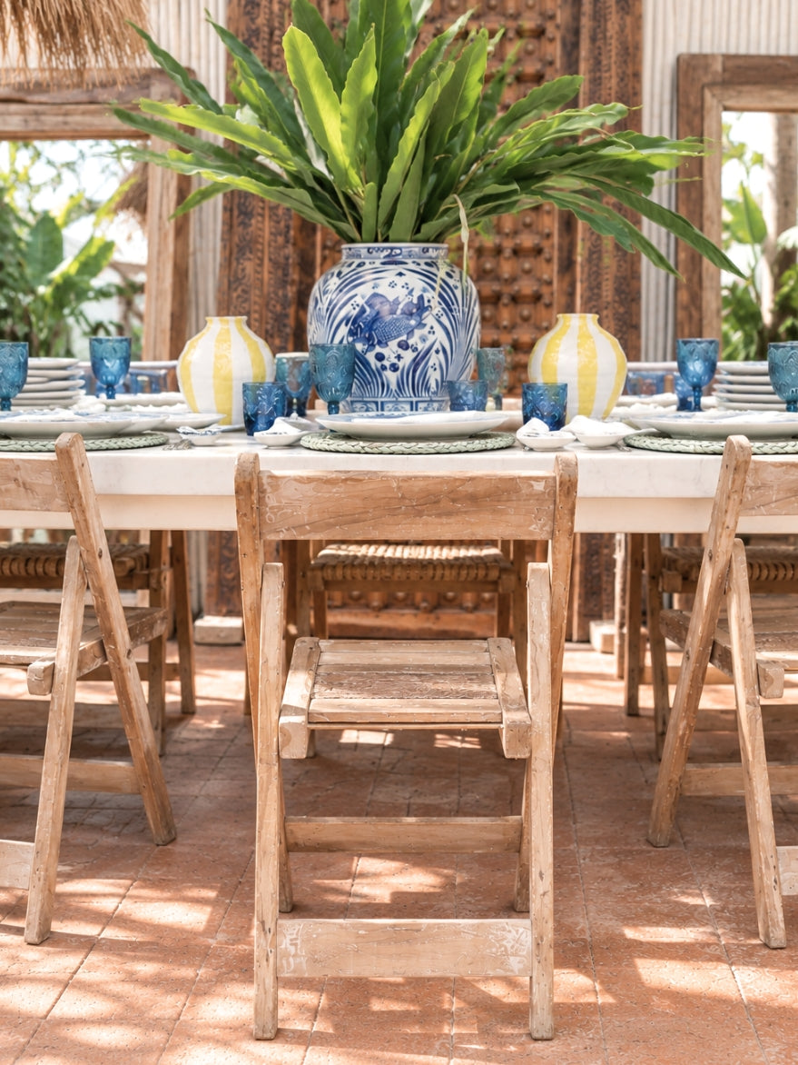 Bleached Wooden Folding Chair