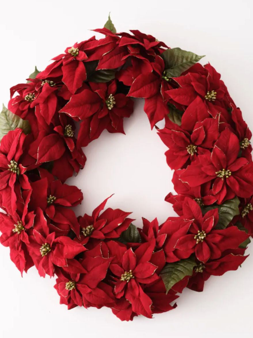 Poinsettia Glitter Wreath