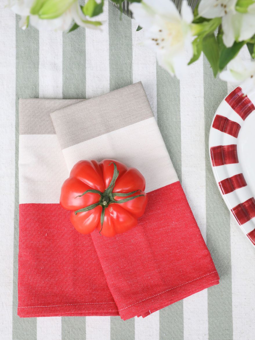 Trio Red/Beige Kitchen Towel