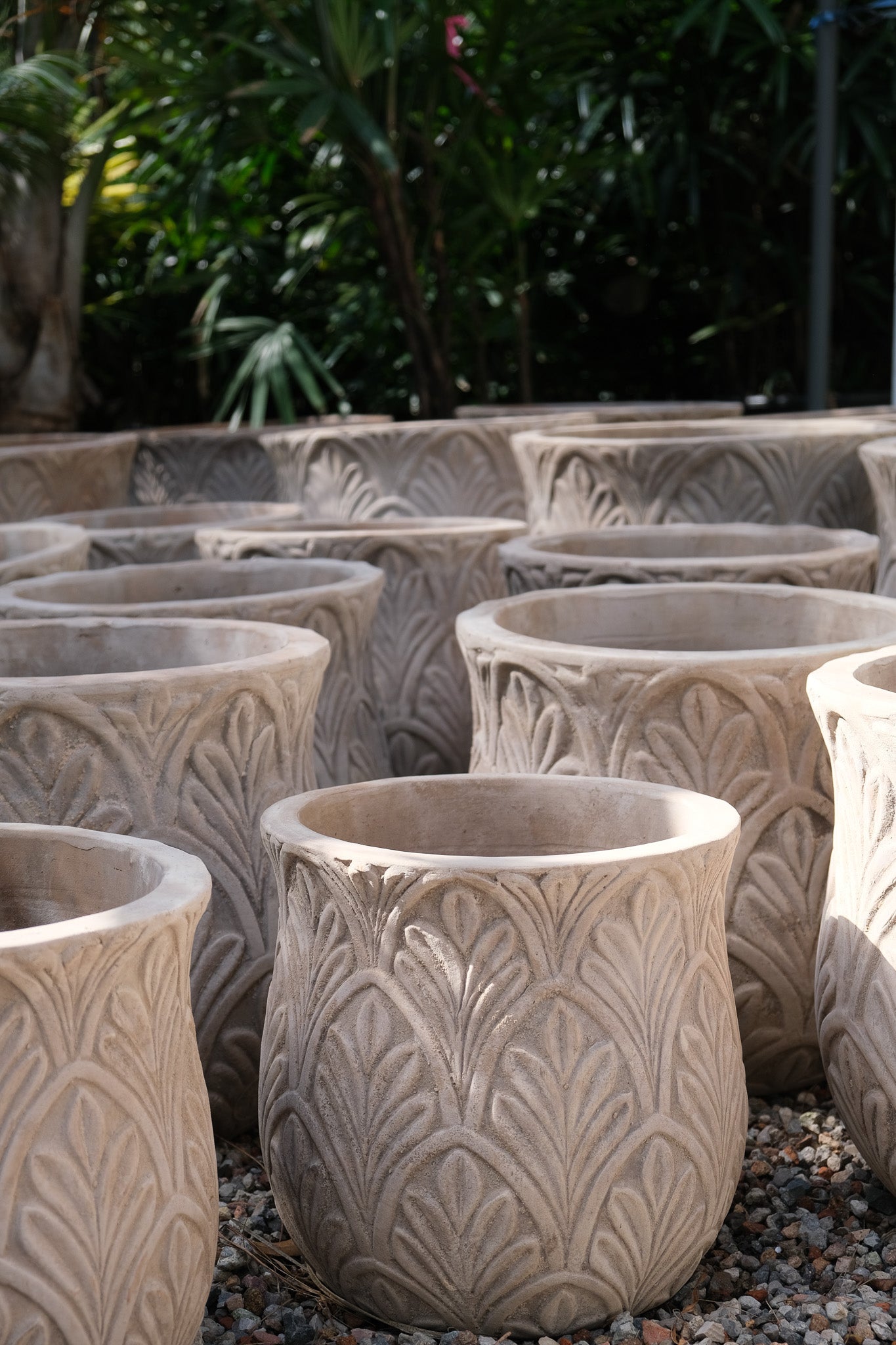 Tulip Motif Planter Antique