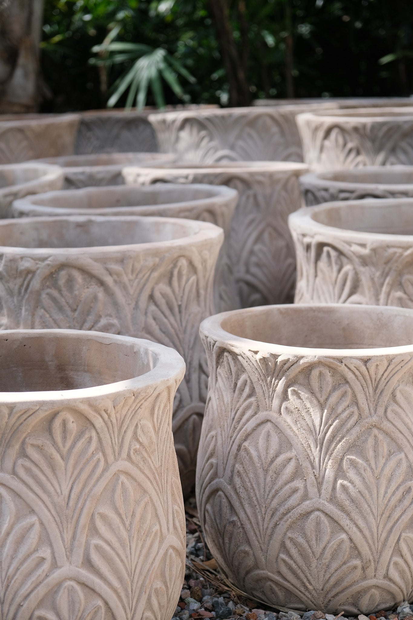 Tulip Motif Planter Antique