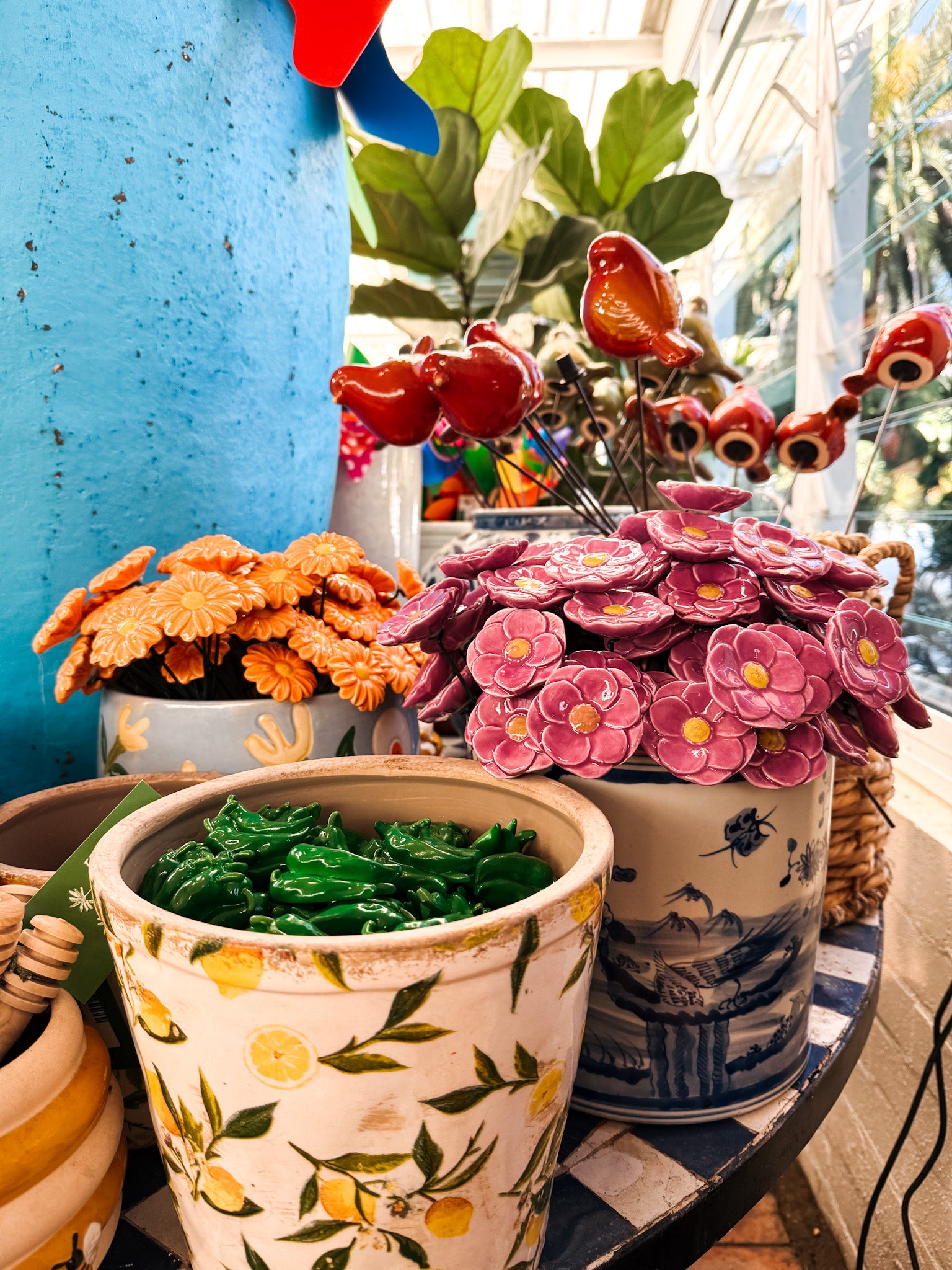 Ceramic Flower on Stick