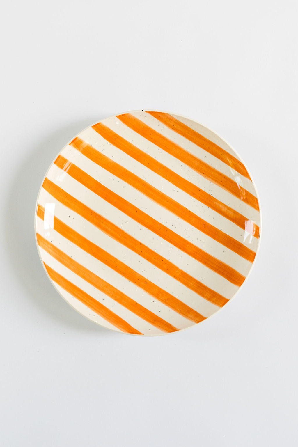 Hand-painted Orange Stripe Dinner Plate