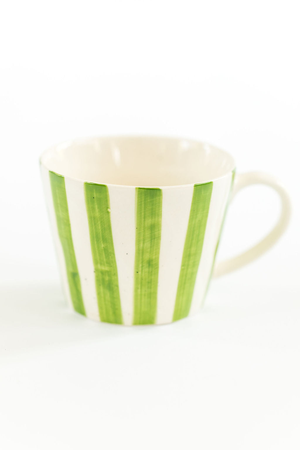 Handpainted Green Stripe Mug