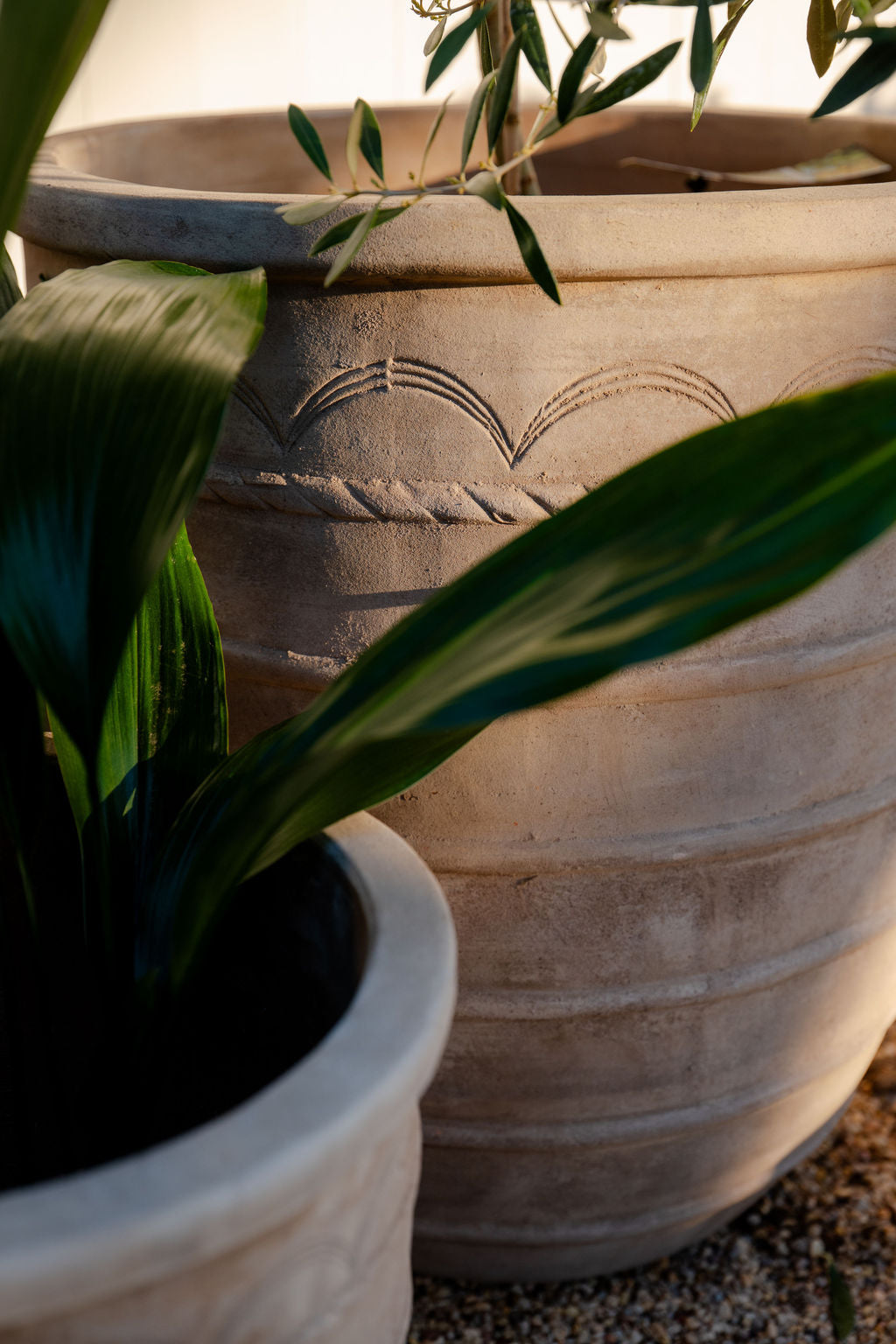 Terracotta Stripe Detailed Planter
