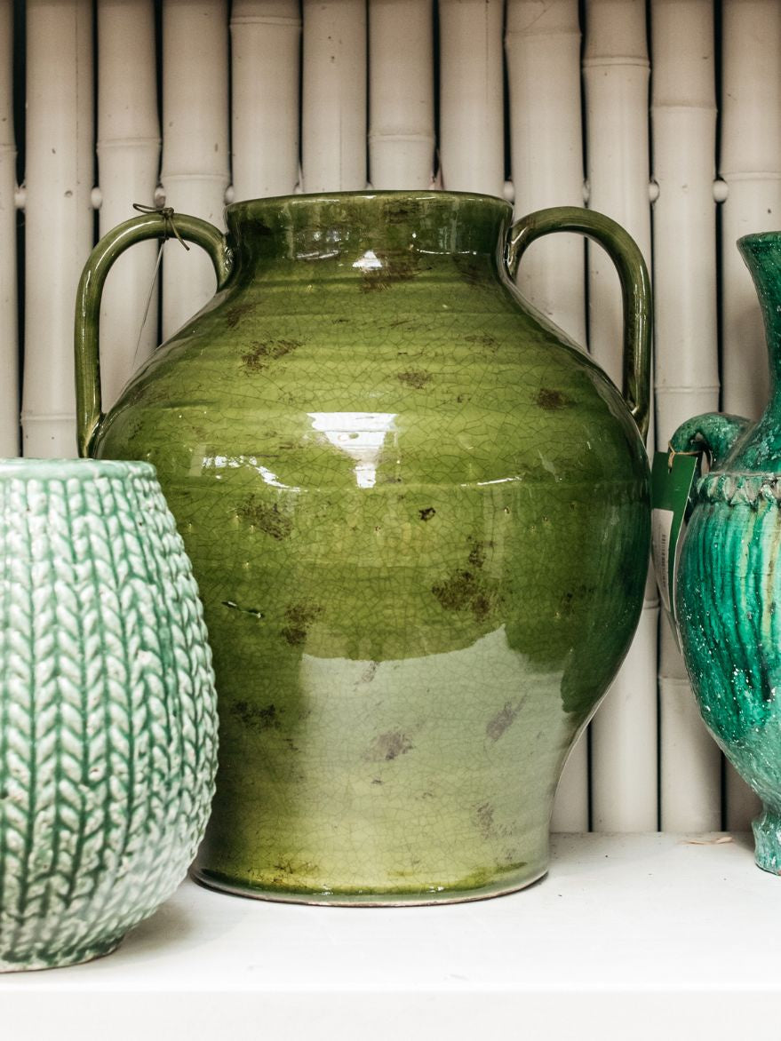 Portuguese Green Planter w/ Handles