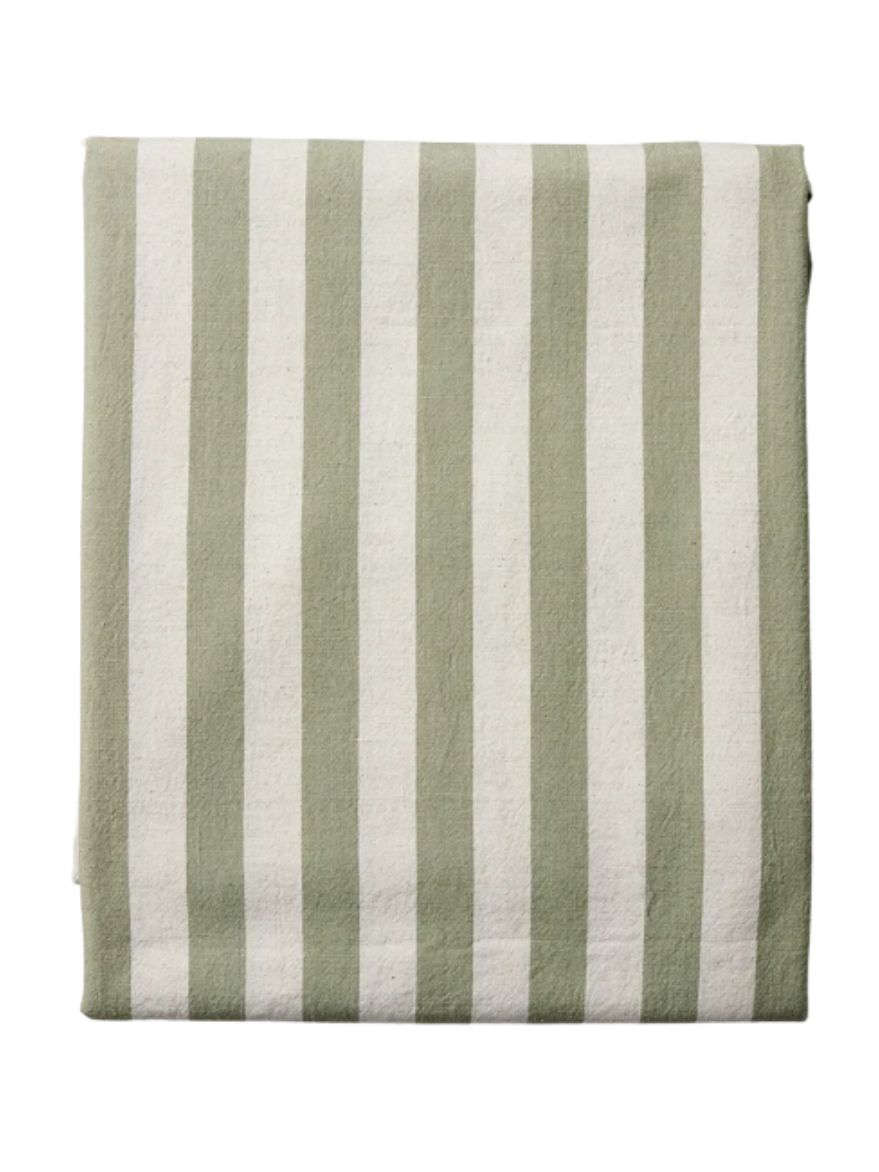 Estelle Green Stripe Tablecloth