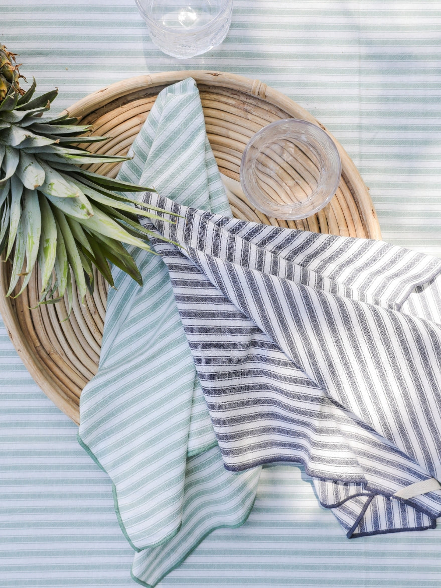 Palms Charcoal Stripe Napkin