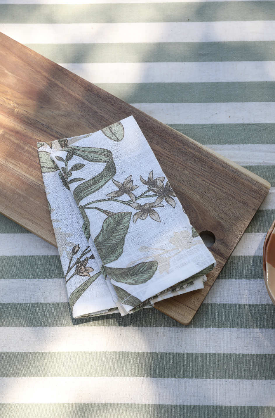 Estelle Green Stripe Tablecloth