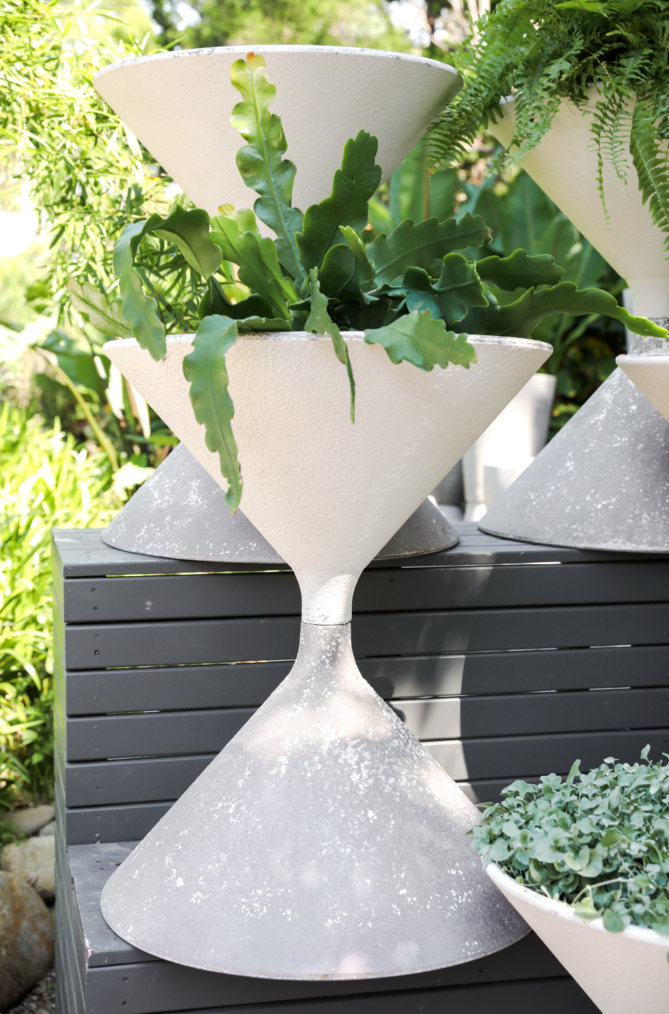 Aged Hourglass Planter