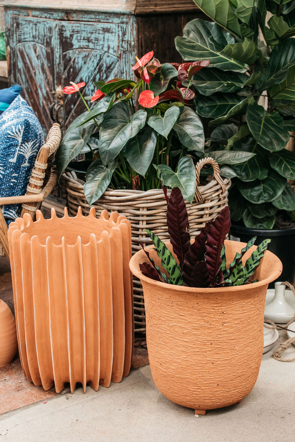 Terracotta Ripple Pot