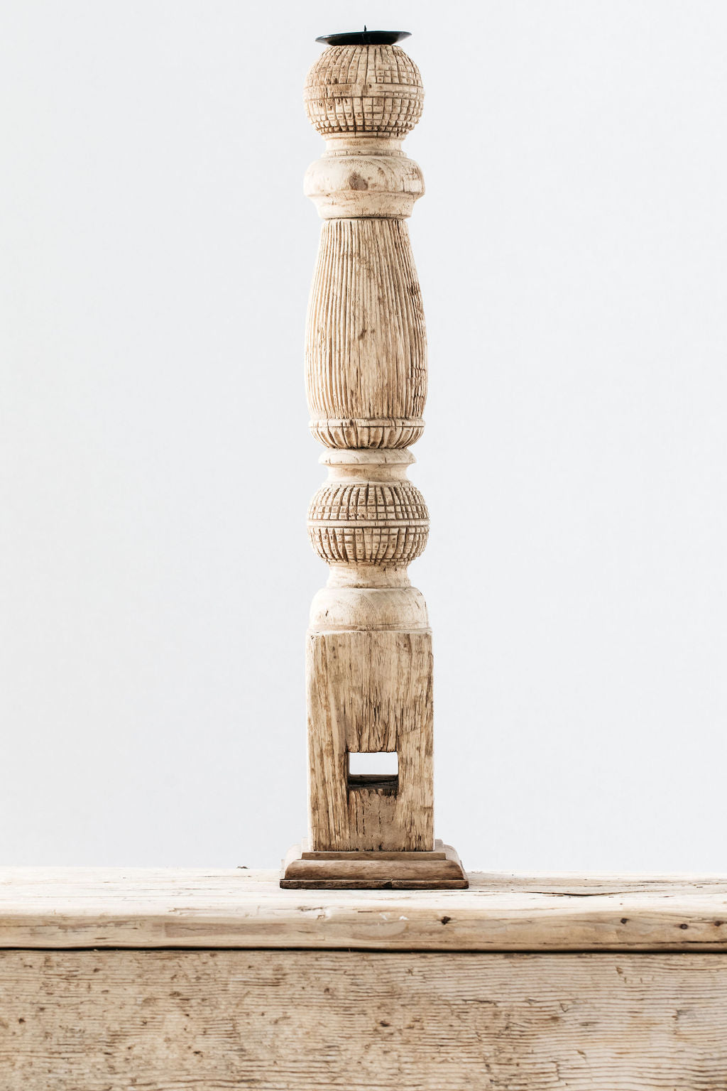 Vintage Timber Candle Stands