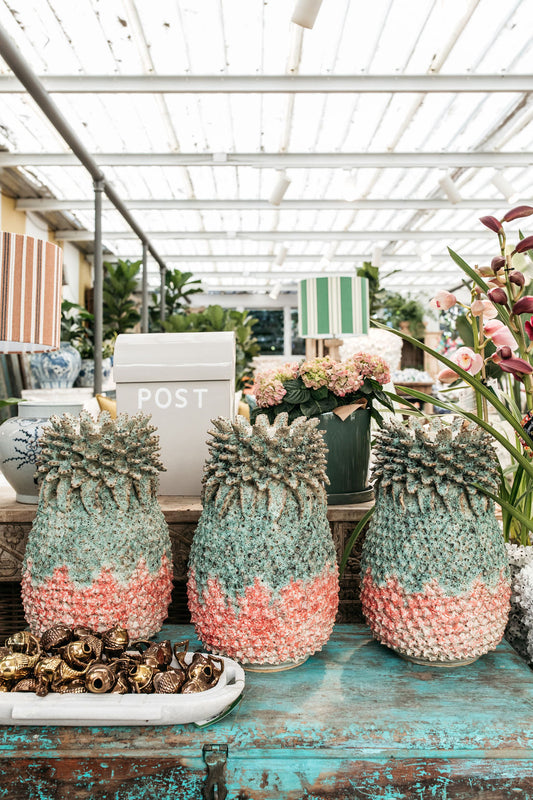 Pineapple Ceramic Vase Strawberry Pink