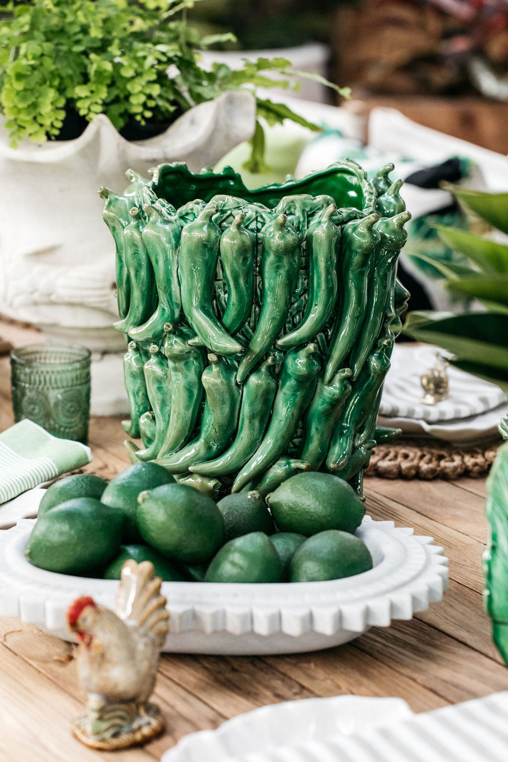 Green Porcelain Chilli Vase
