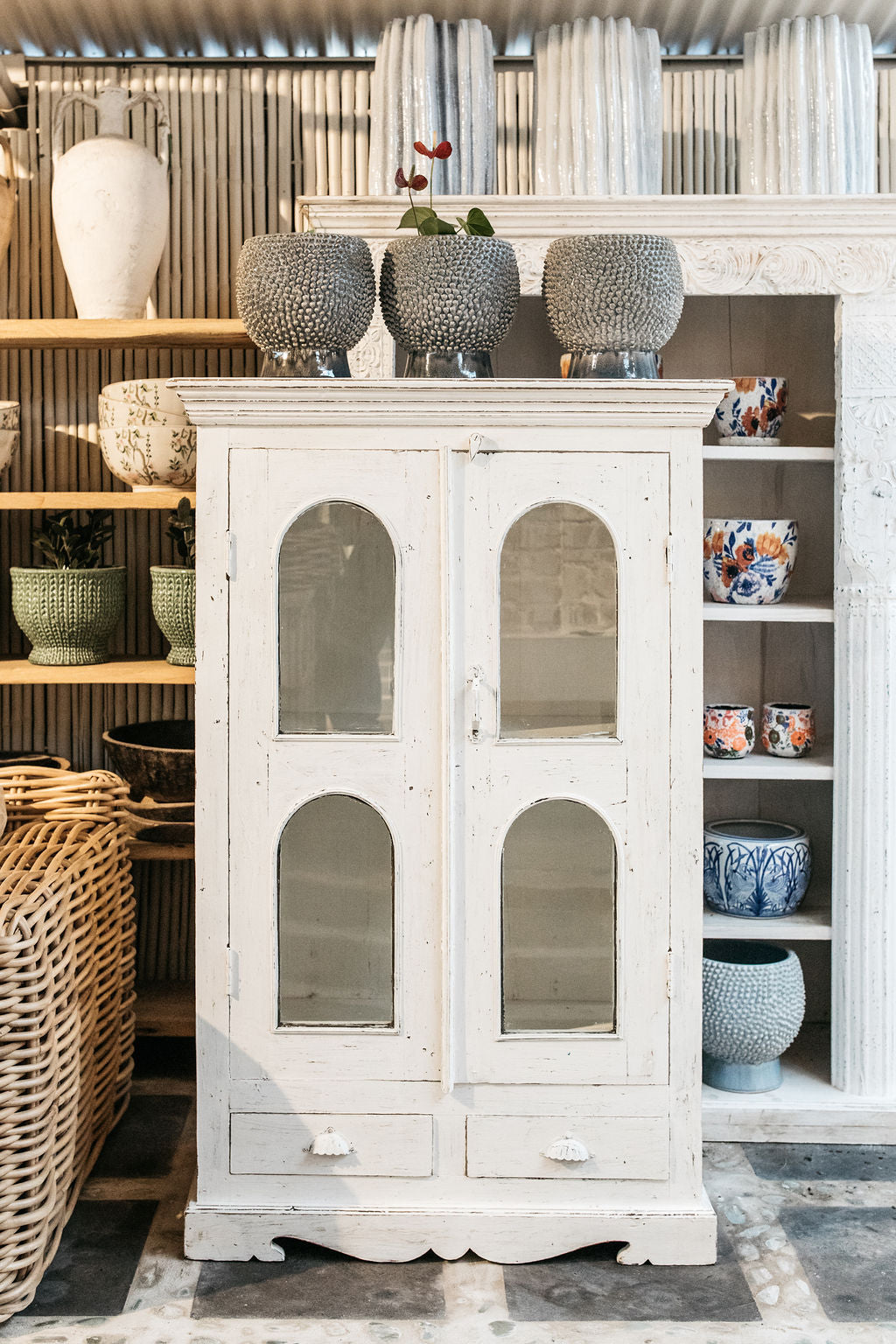 White Window Wooden Cabinet