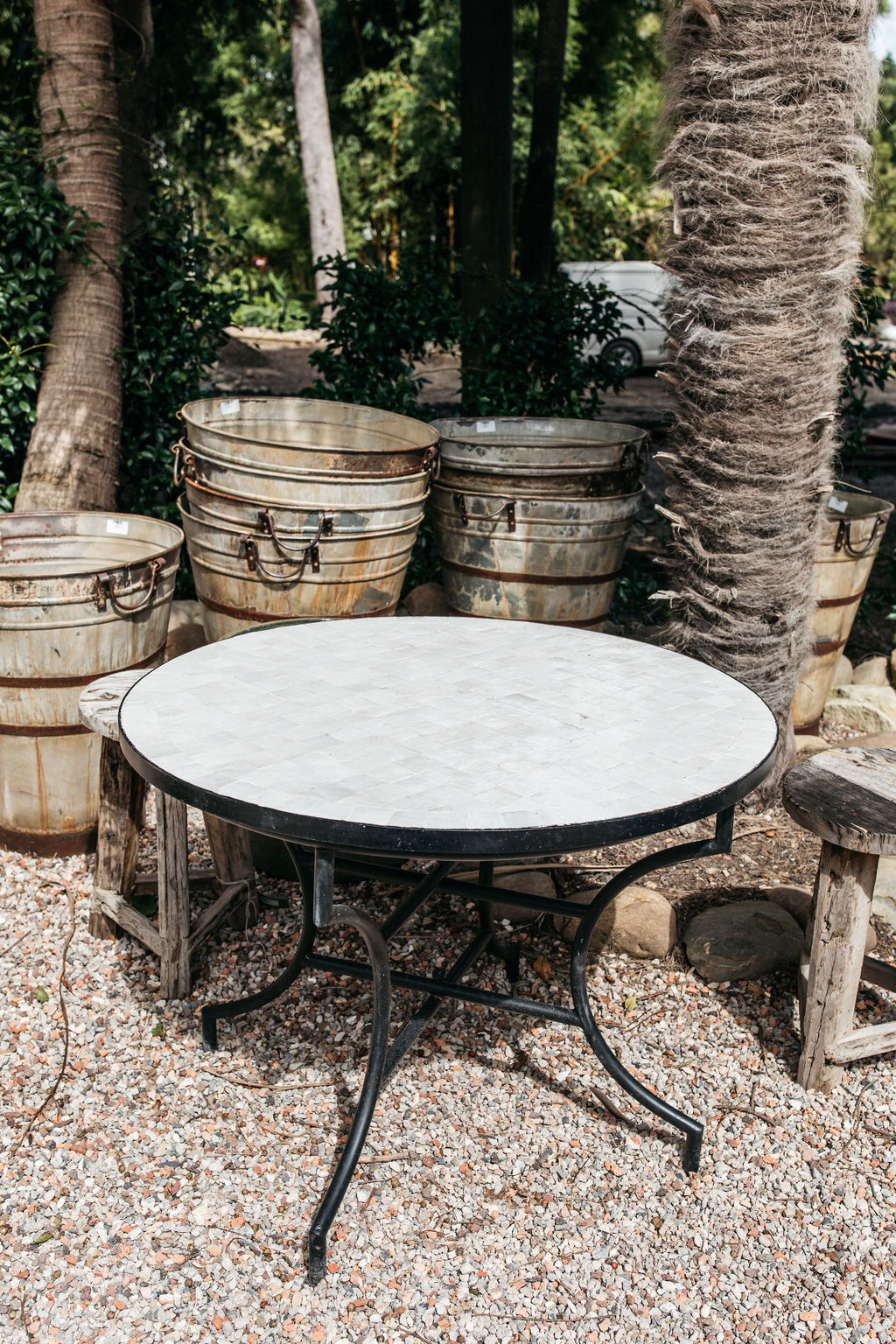Moroccan Round Tiled Table Medium