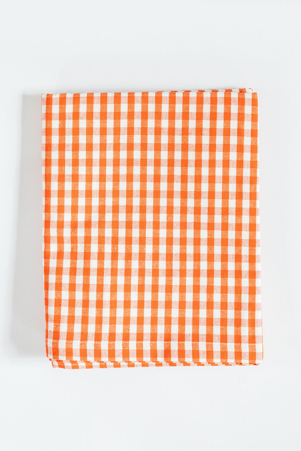 Gingham Check Orange Table Cloth