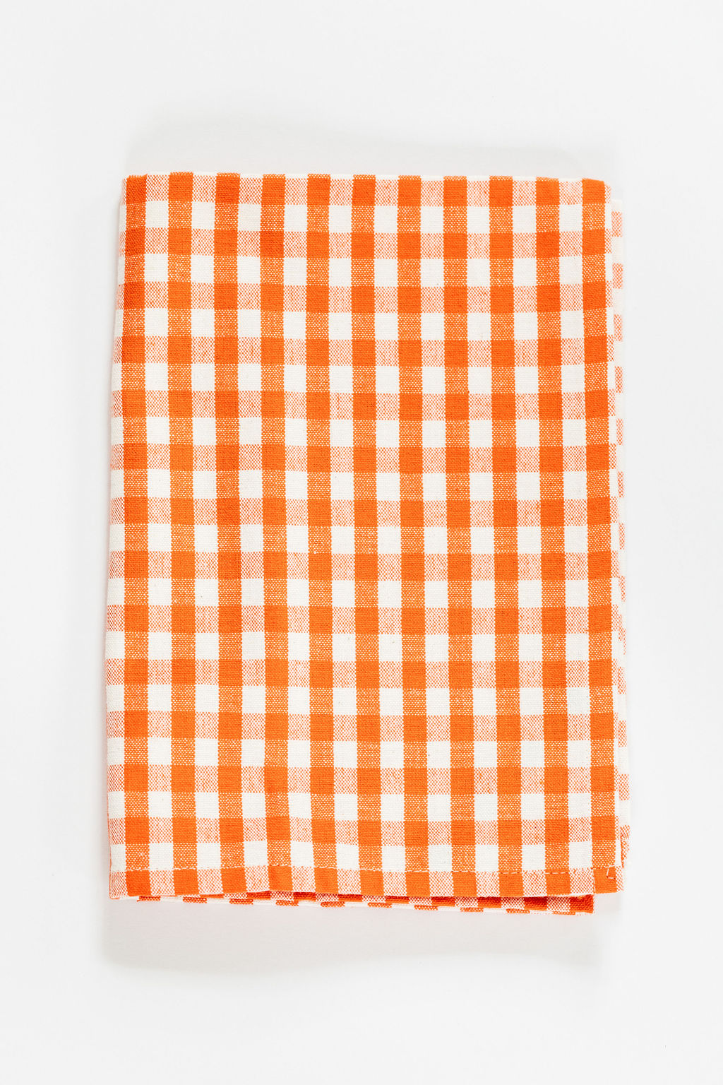 Gingham Check Orange Kitchen Towel